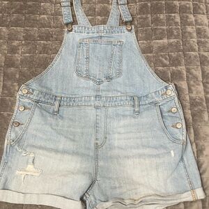 Old Navy Light Blue Denim Short Overalls